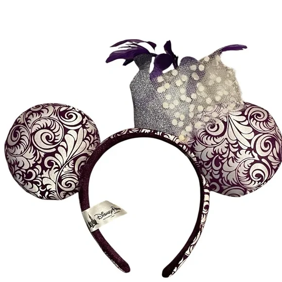 Disney Parks Minnie Mouse Ears Purple and Silver Headband - Picture 2 of 4